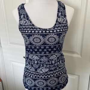 Hot Kiss Elephants blue tank top size L